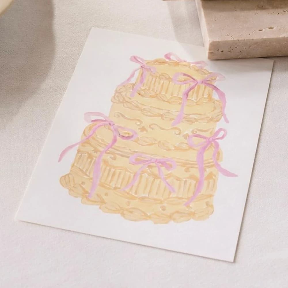 Wedding cake postcard