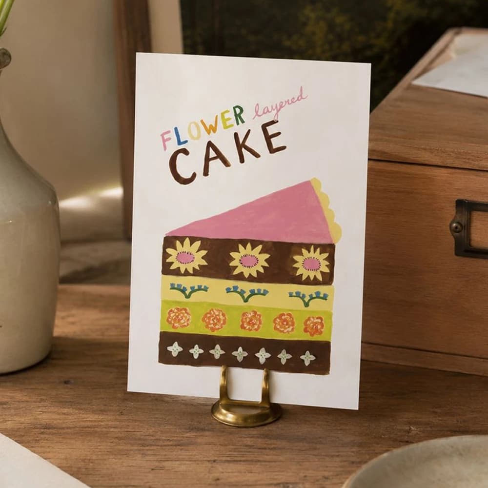 Flower layered cake postcard
