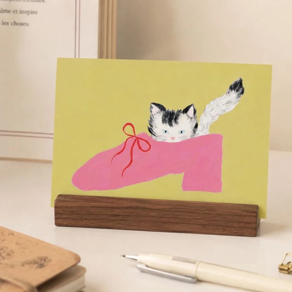 Cat in a shoe postcard