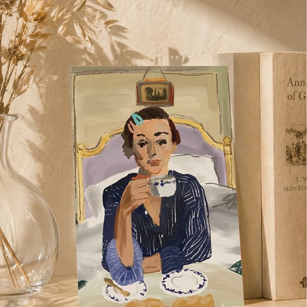 the woman postcard