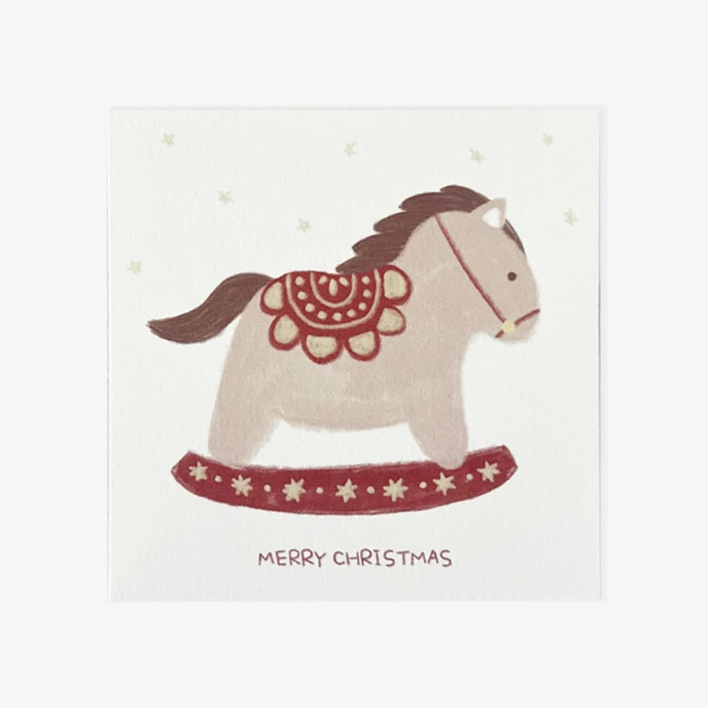 christmas rocking horse card